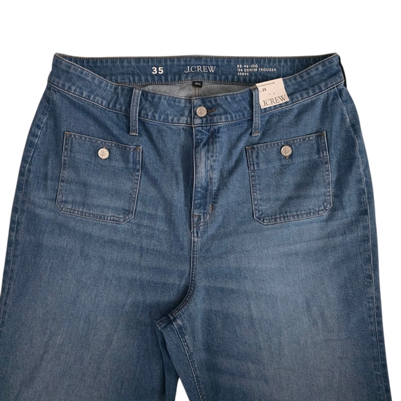 J. Crew Light Blue Flare Sailor Wideleg High Rise Denim Jeans - Picture 5 of 8